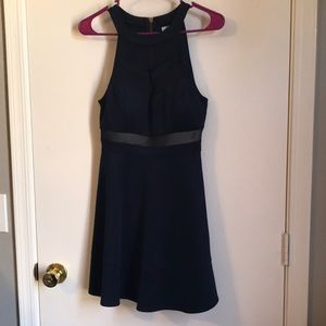 Navy Dress with Mesh Details